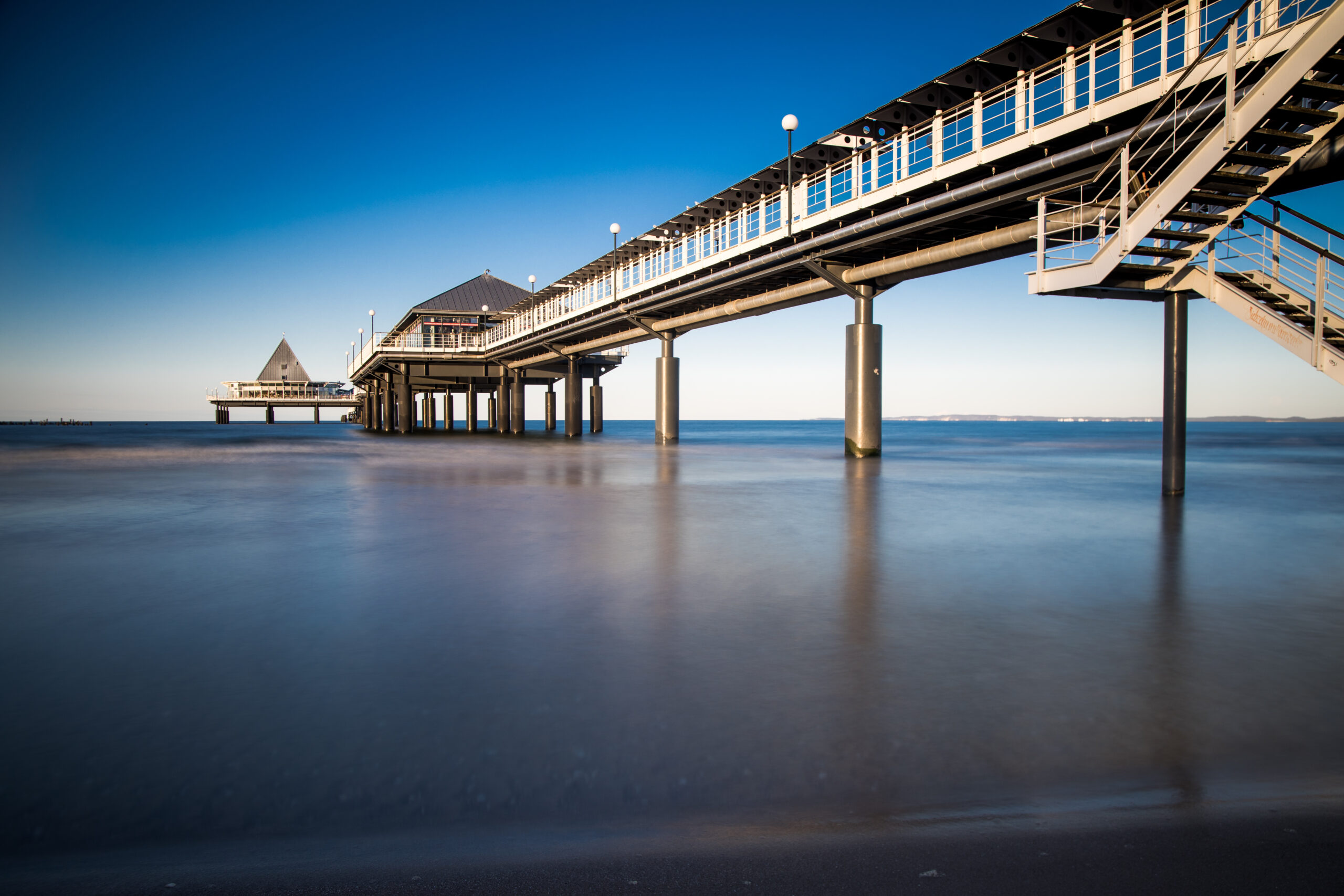 Blick auf die Seebrücke Heringsdorf und die Ostsee