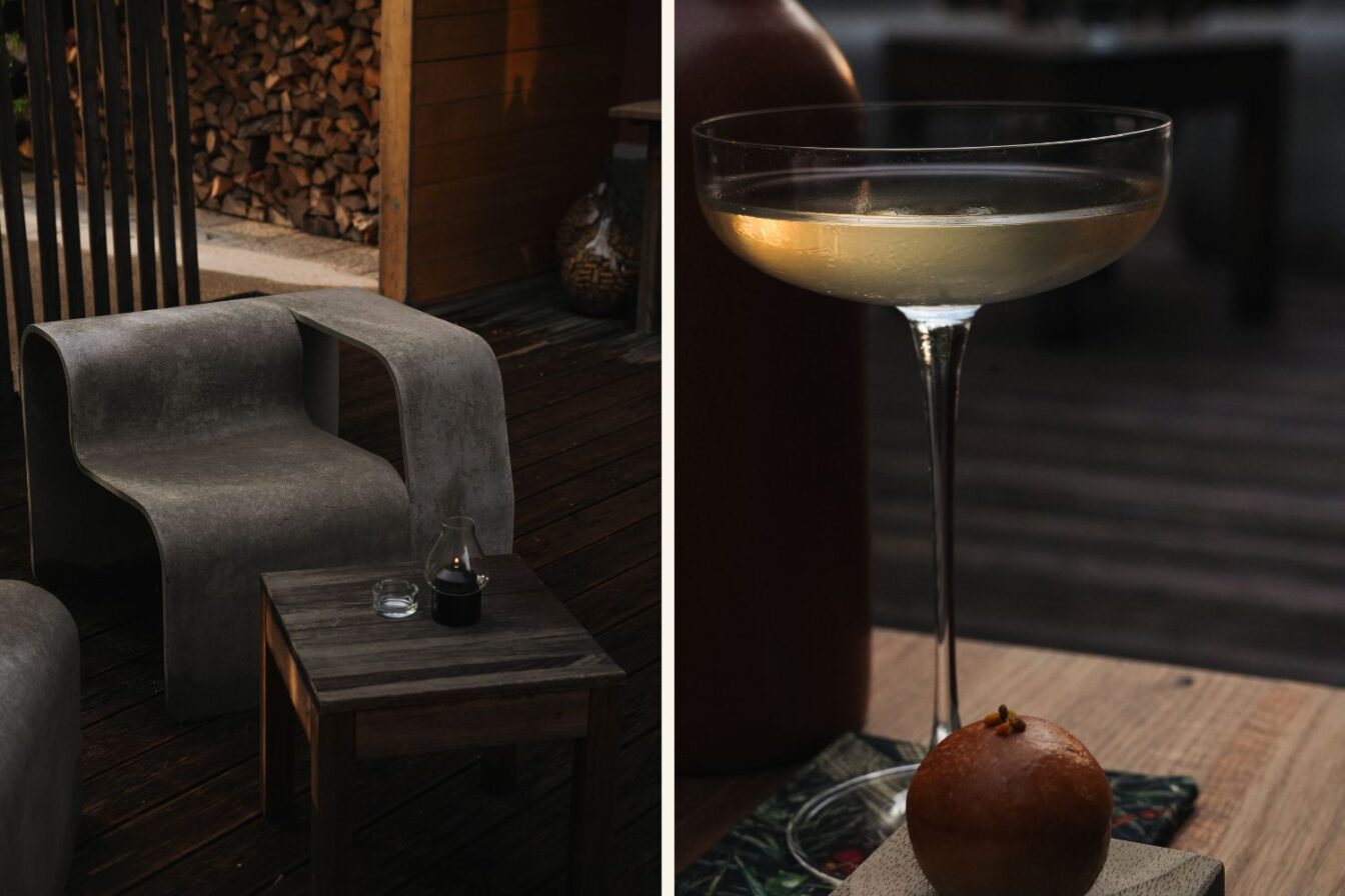 Aperitivo im 3-Michelin-Sterne Restaurant Hisa Franko in Kobarid in Slowenien