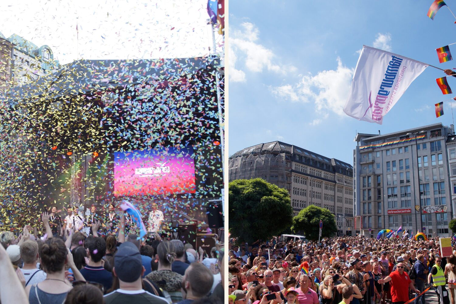 Collage von Pride Umzug in Hamburg