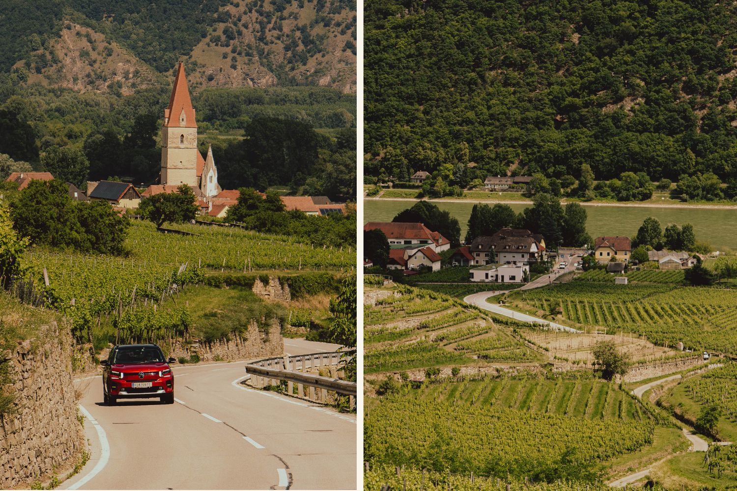 Citroen fährt durch die Wachau