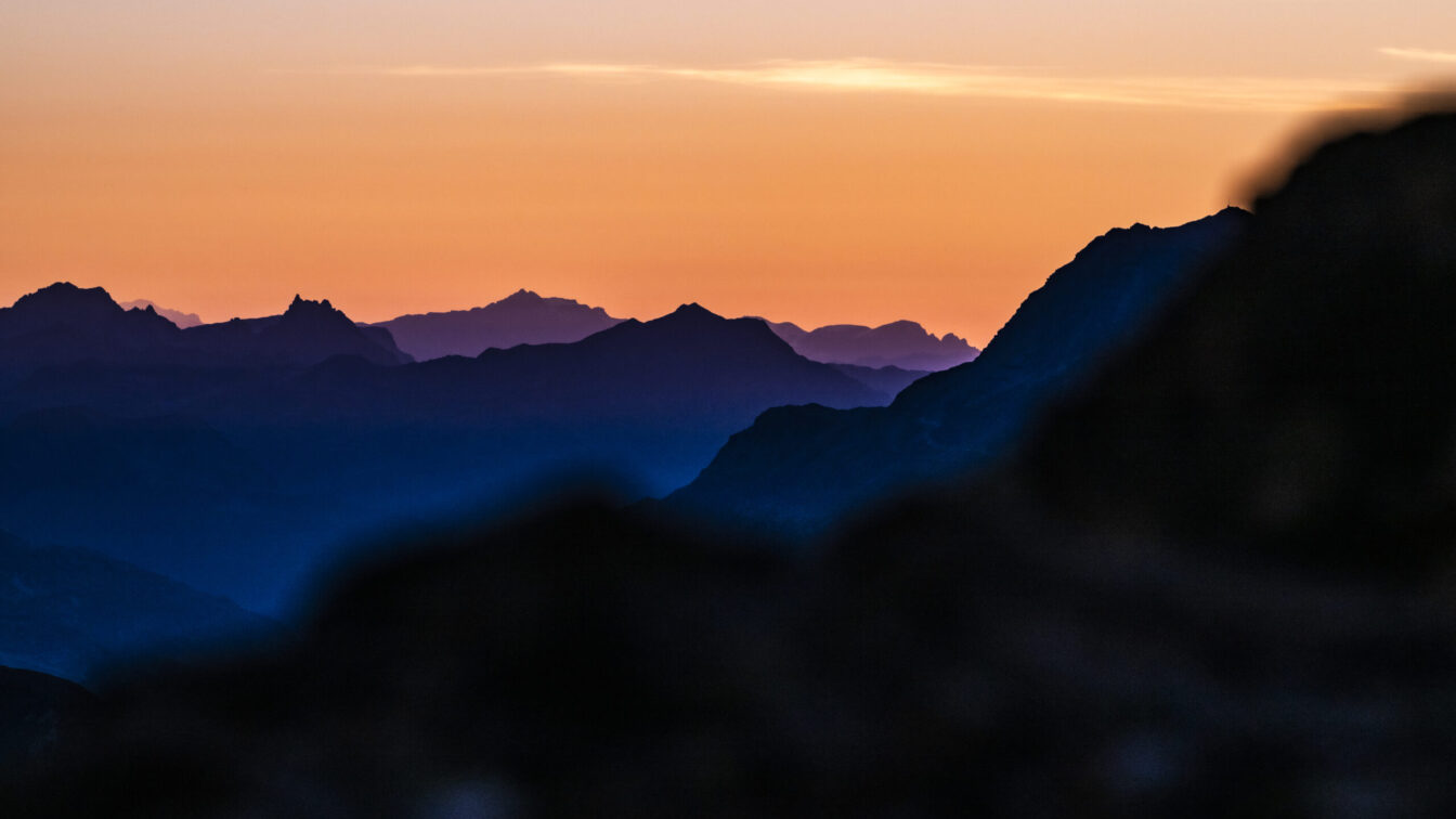 Tiroler Berge im Abendrot