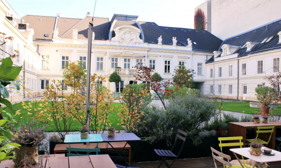 Ansicht des Gastgartens