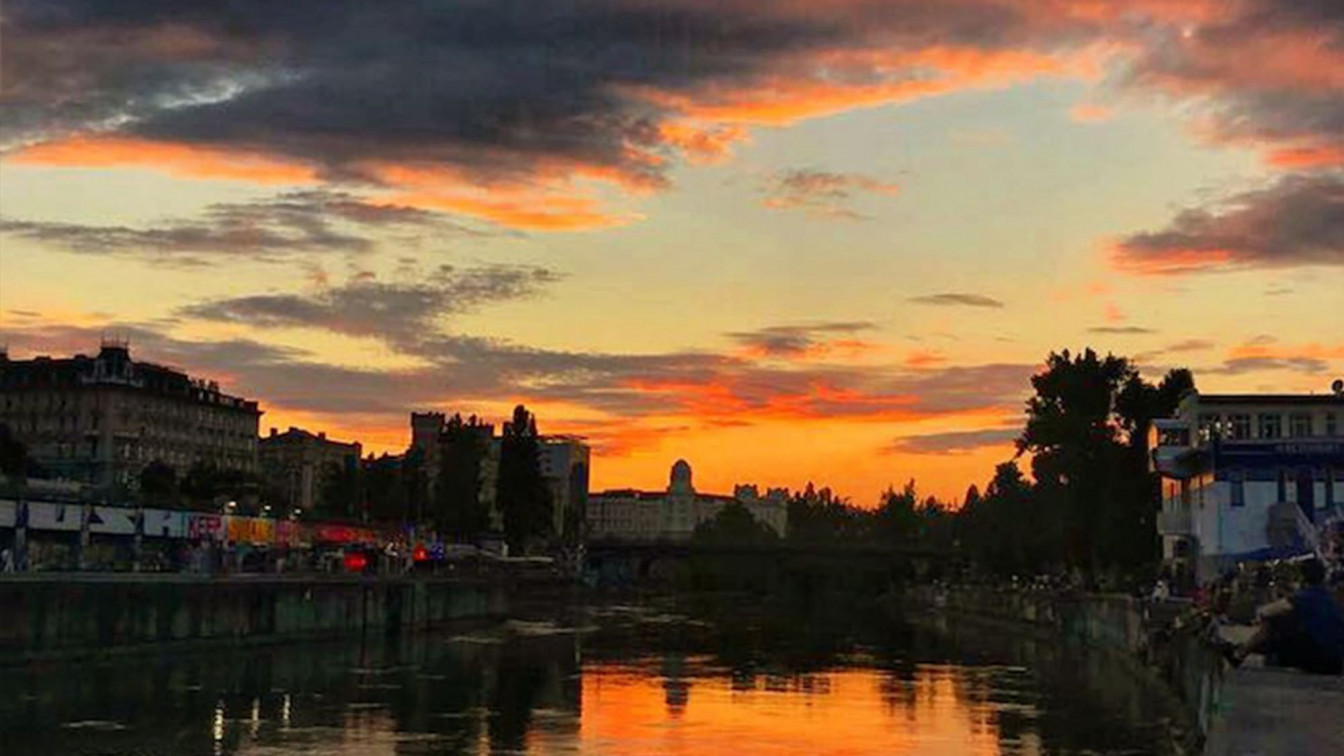 Sonnenuntergang am Donaukanal